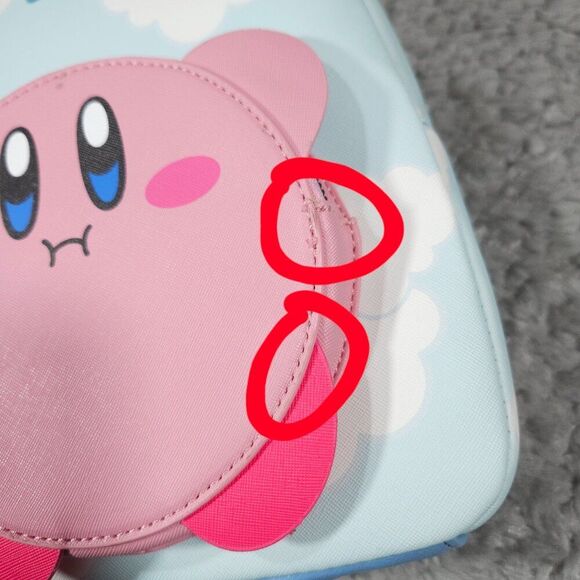 READ Bioworld X Nintendo Kirby Cloud Mini Backpack Blue Pink - Picture 6 of 9